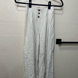 Sienna Sky Cream Wide-Leg Button Front Culottes